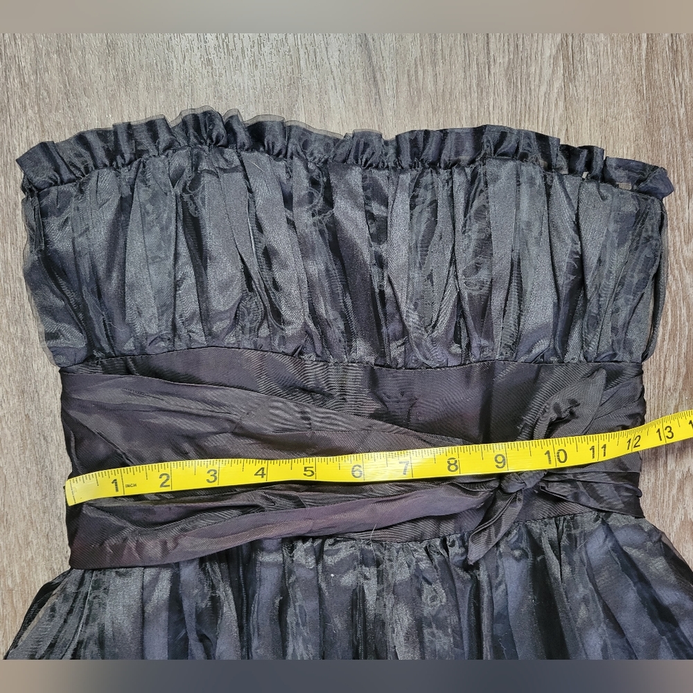 Betsey Johnson Vintage Black Nylon Acetate Tulle Strapless Mini Dress Y2K 90s 4 - Picture 15 of 16